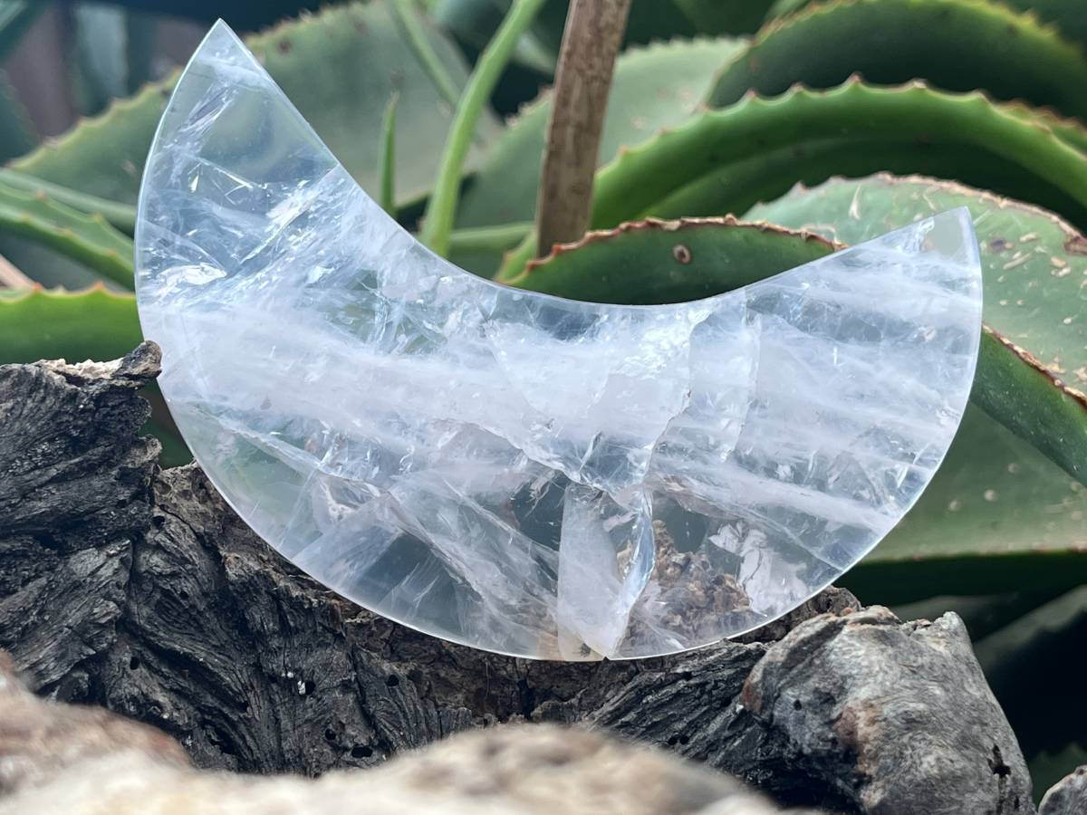 Polished Gemmy Girasol Rose Quartz Crescent Moon x 1 From Ambatondrazaka, Madagascar