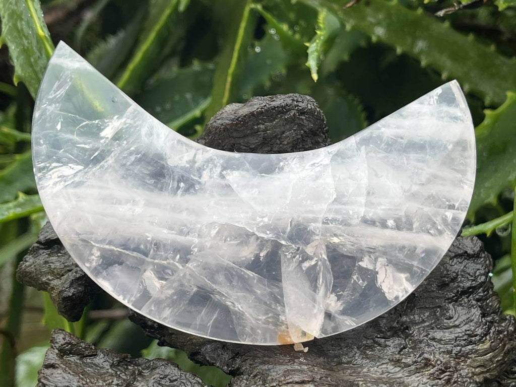 Polished Gemmy Girasol Rose Quartz Crescent Moon x 1 From Ambatondrazaka, Madagascar