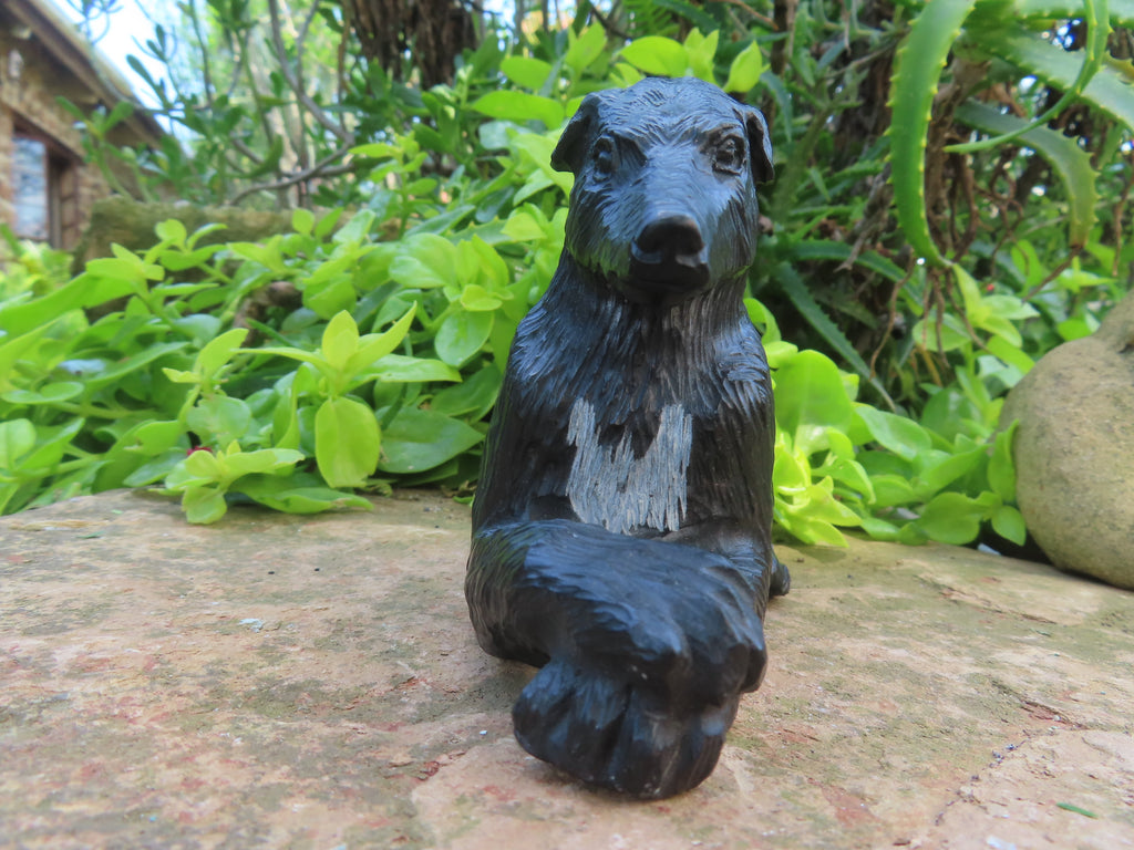 Hand Made Cute Collie Soapstone Carving x 1 From Zimbabwe
