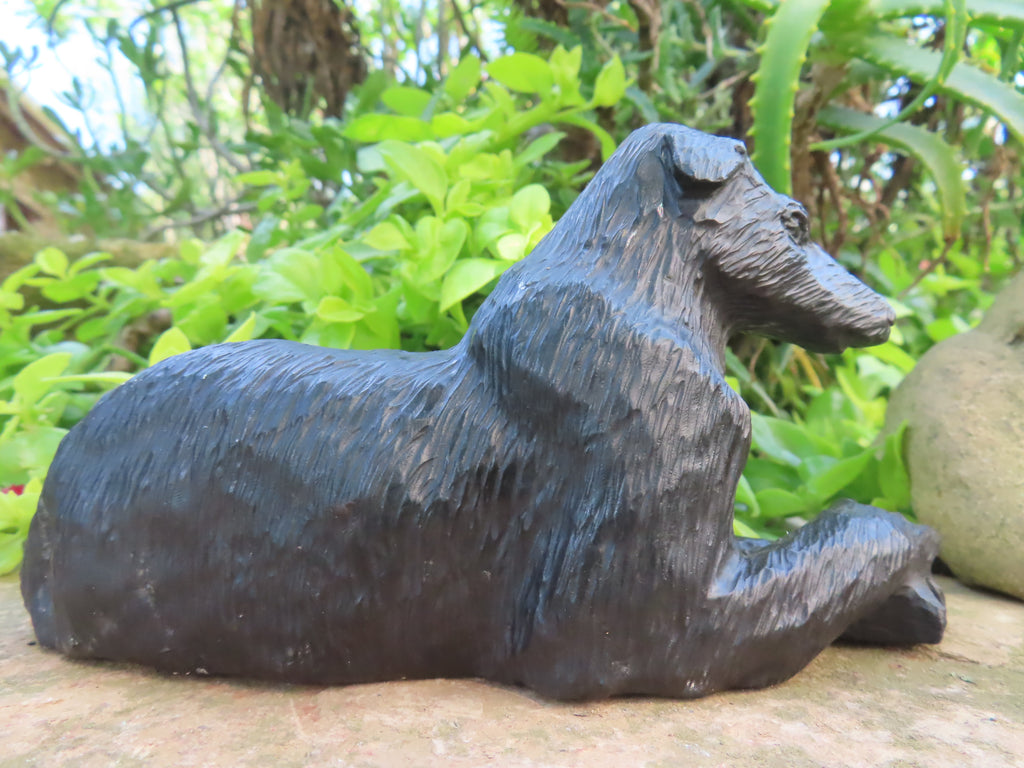Hand Made Cute Collie Soapstone Carving x 1 From Zimbabwe