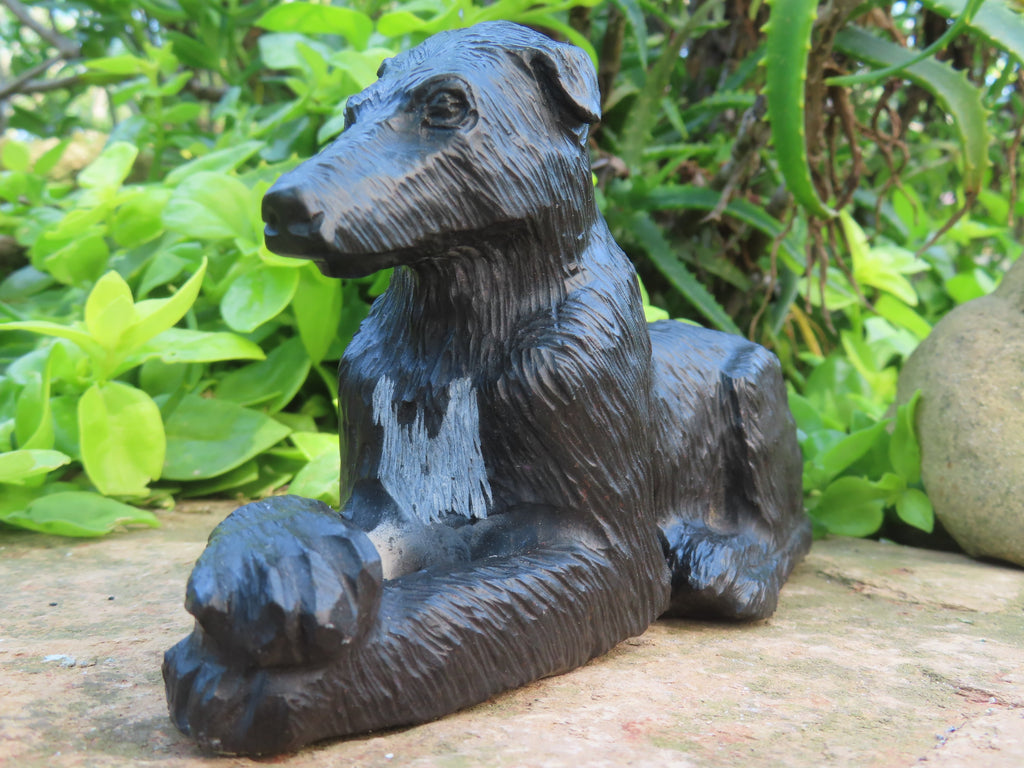 Hand Made Cute Collie Soapstone Carving x 1 From Zimbabwe