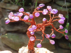 Hand made Amethyst and Copper Gemstone Art Tree. Made in South Africa