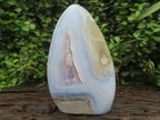Polished Large Blue Lace Agate with Amethyst Centre, Display Piece x 1 From Nsanje, Malawi
