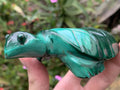 Hand-Made Banded Flower Malachite Turtle Carving x 1 From Congo