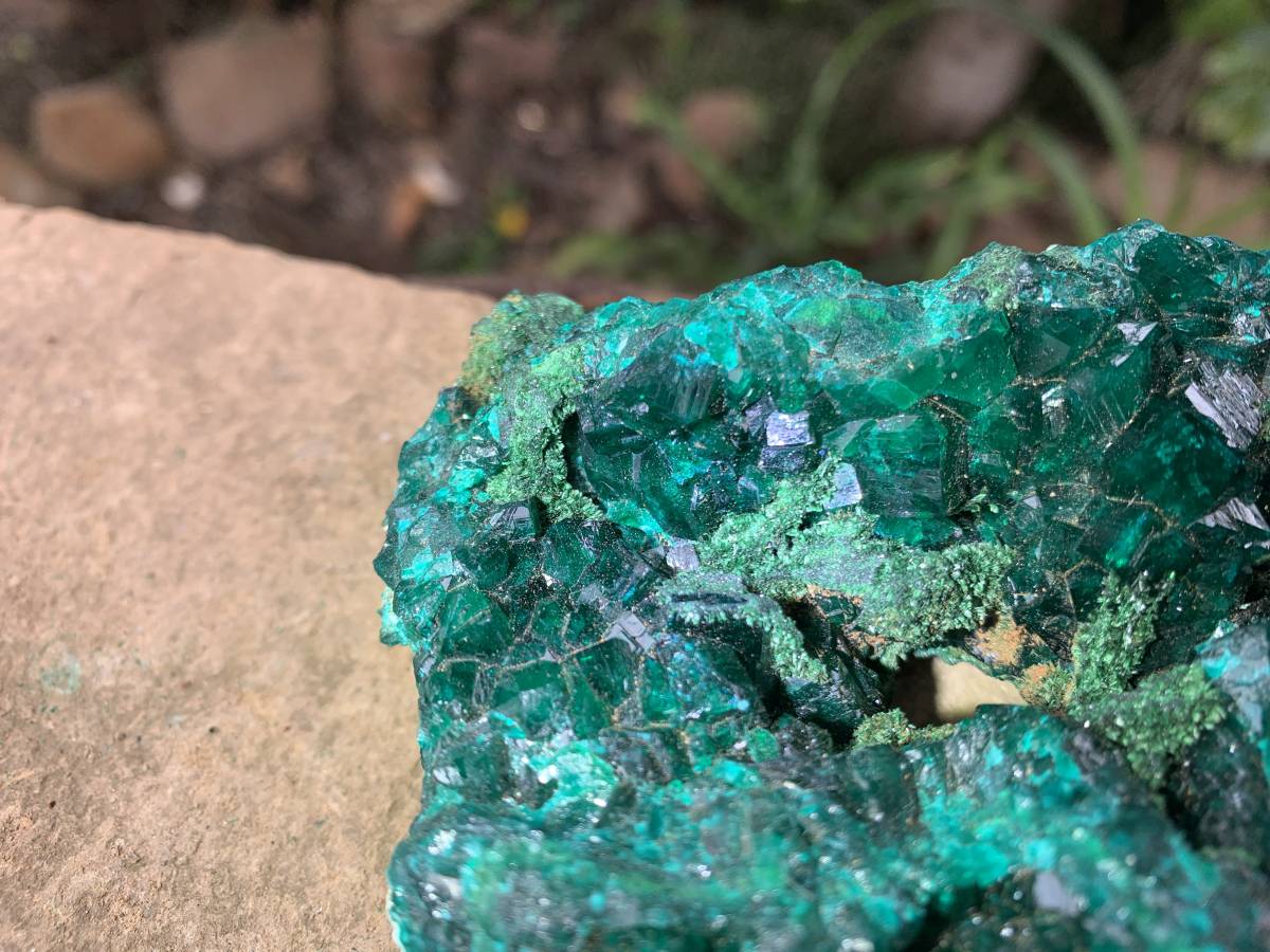 Natural Rare Dioptase and Crystalline Malachite Specimen x 1 From Likasi, Congo