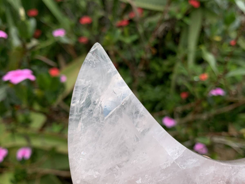 Polished Gemmy Star Girasol Rose Quartz Crescent Moon x 1 From Ambatondrazaka, Madagascar