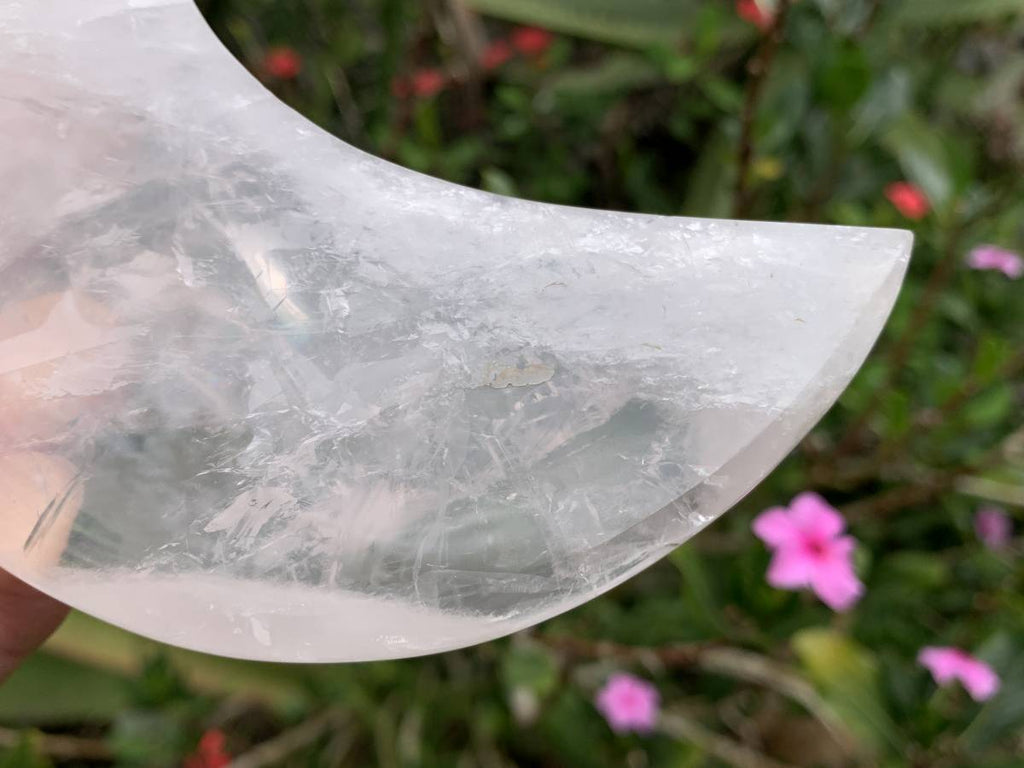 Polished Gemmy Star Girasol Rose Quartz Crescent Moon x 1 From Ambatondrazaka, Madagascar