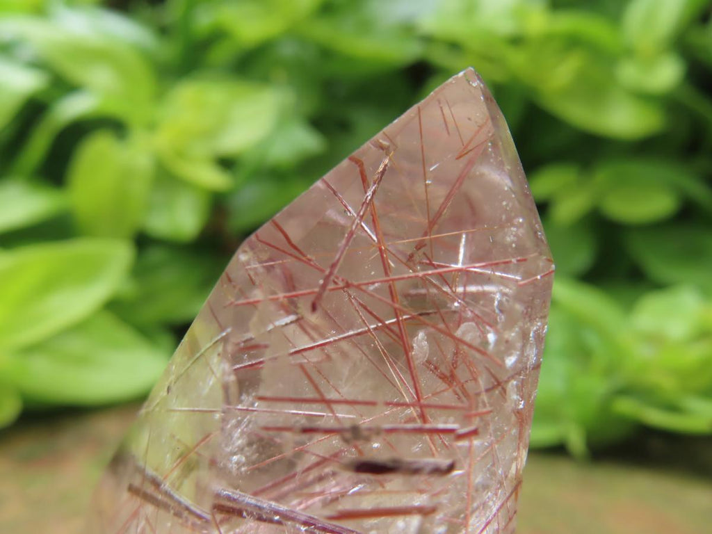Polished Rare Clear Crystal Quartz with Copper Rutile x 1 From Madagascar