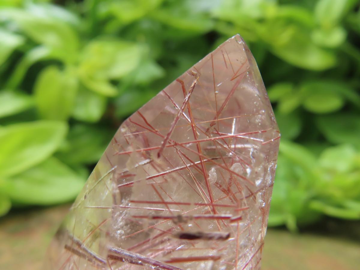 Polished Rare Clear Crystal Quartz with Copper Rutile x 1 From Madagascar