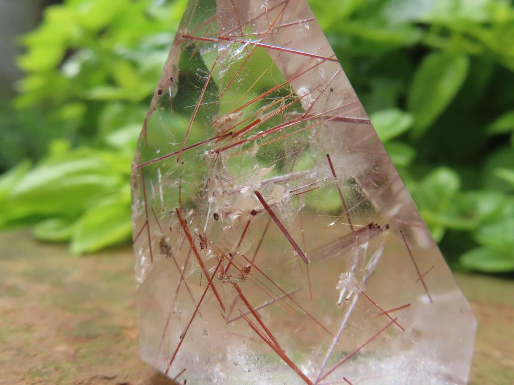 Polished Rare Clear Crystal Quartz with Copper Rutile x 1 From Madagascar