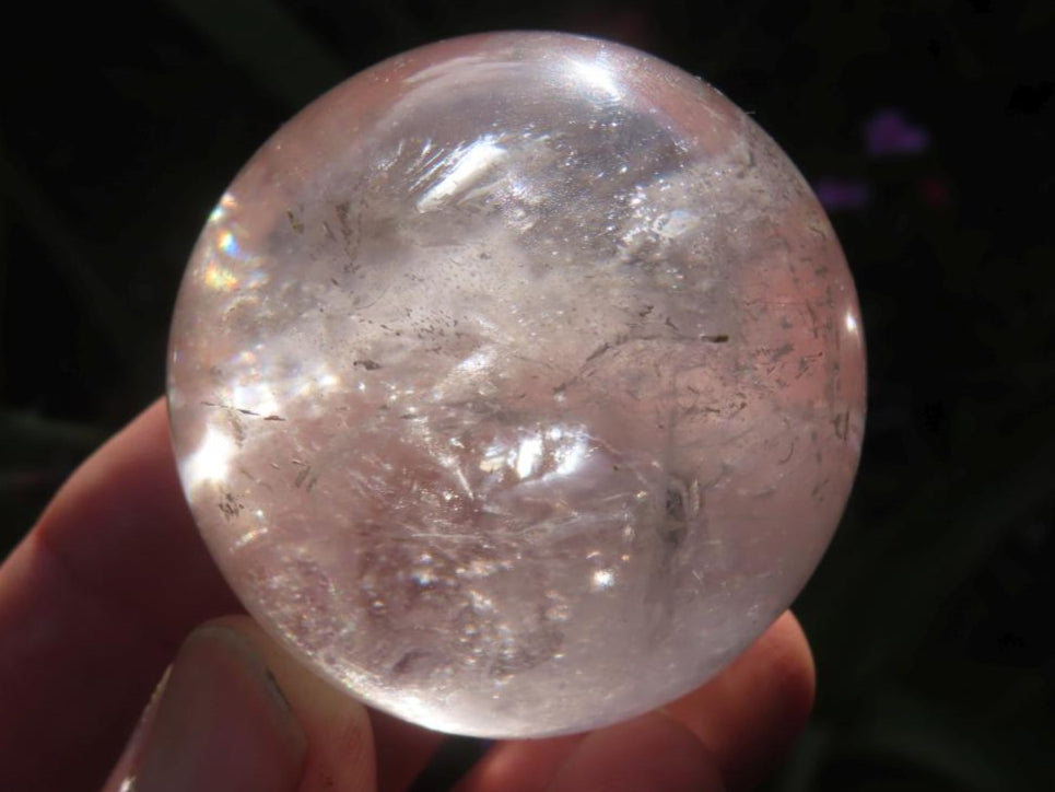 Polished Clear Quartz Rainbow-Veiled Crystal Ball x 1 From Madagascar