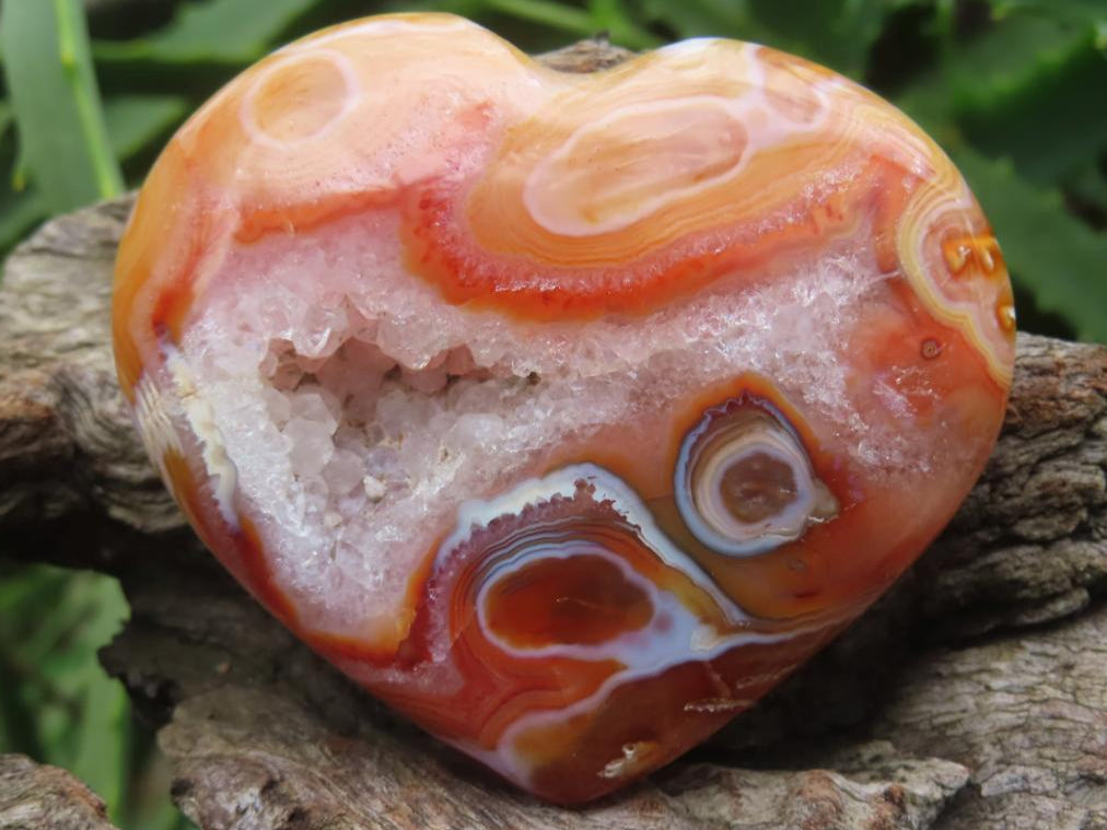 Polished Carnelian Gemstone Heart x 1 From Madagascar