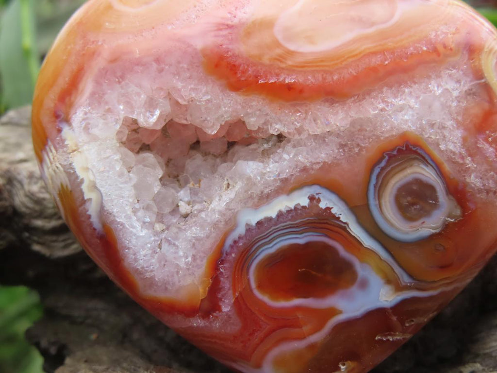 Polished Carnelian Gemstone Heart x 1 From Madagascar