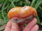 Polished Carnelian Gemstone Heart x 1 From Madagascar