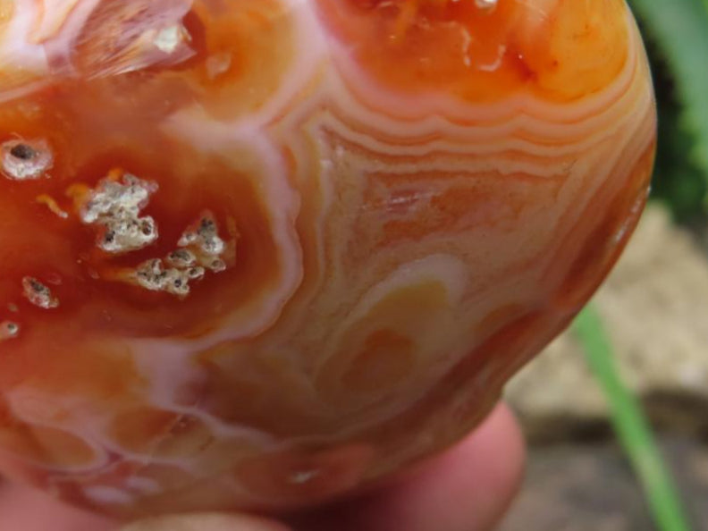 Polished Carnelian Gemstone Heart x 1 From Madagascar