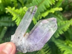 Natural Enhydro Amethyst Twin Crystal Cluster with 7 Water Bubbles x 1 From Brandberg, Namibia