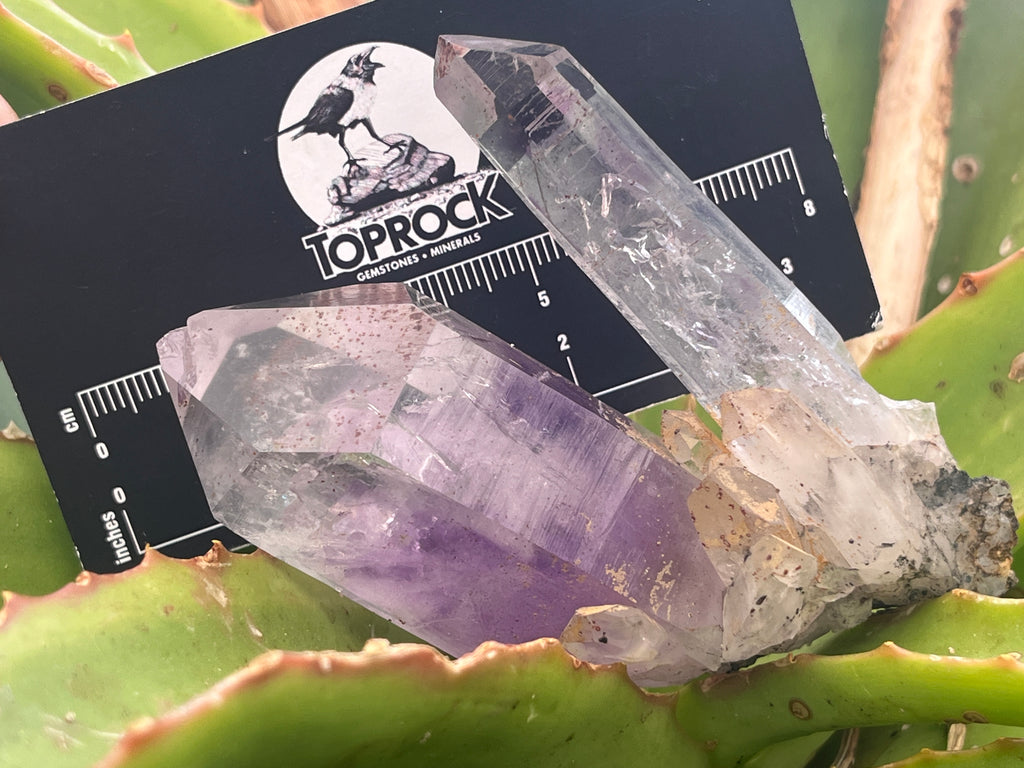Natural Enhydro Amethyst Twin Crystal Cluster with 7 Water Bubbles x 1 From Brandberg, Namibia