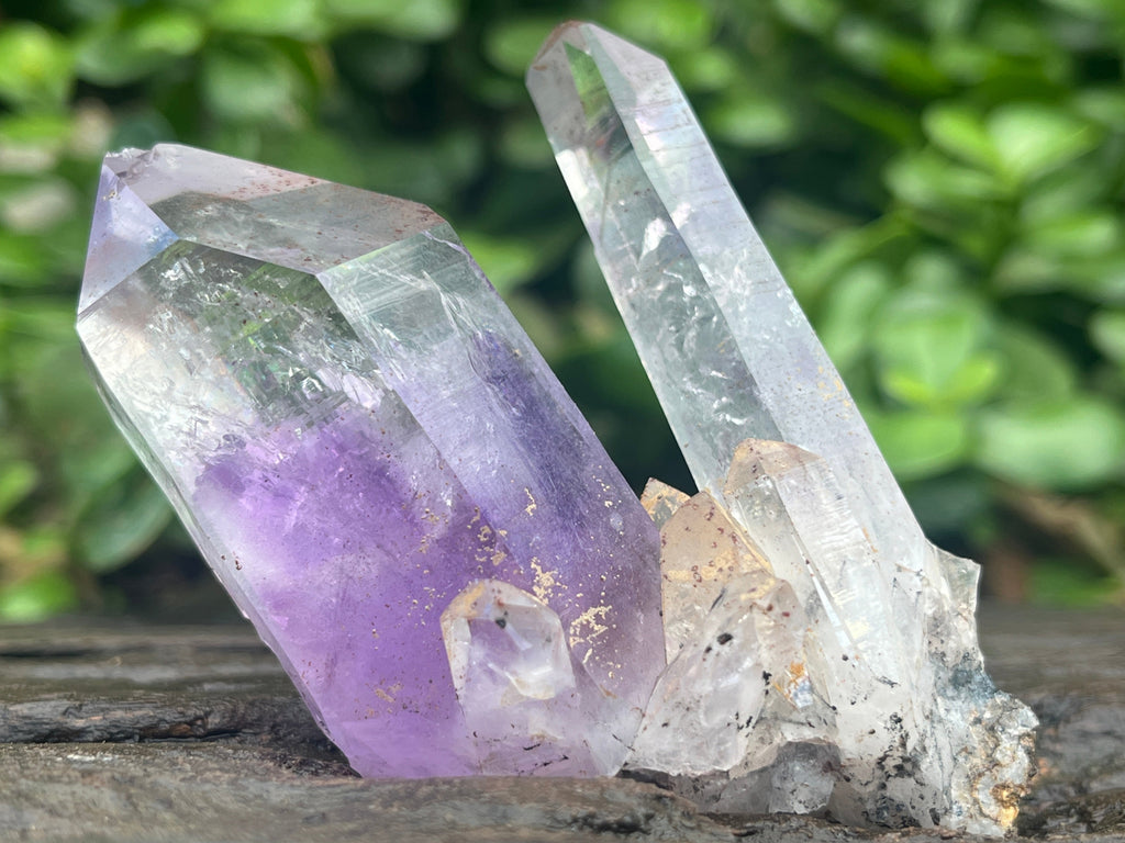 Natural Enhydro Amethyst Twin Crystal Cluster with 7 Water Bubbles x 1 From Brandberg, Namibia
