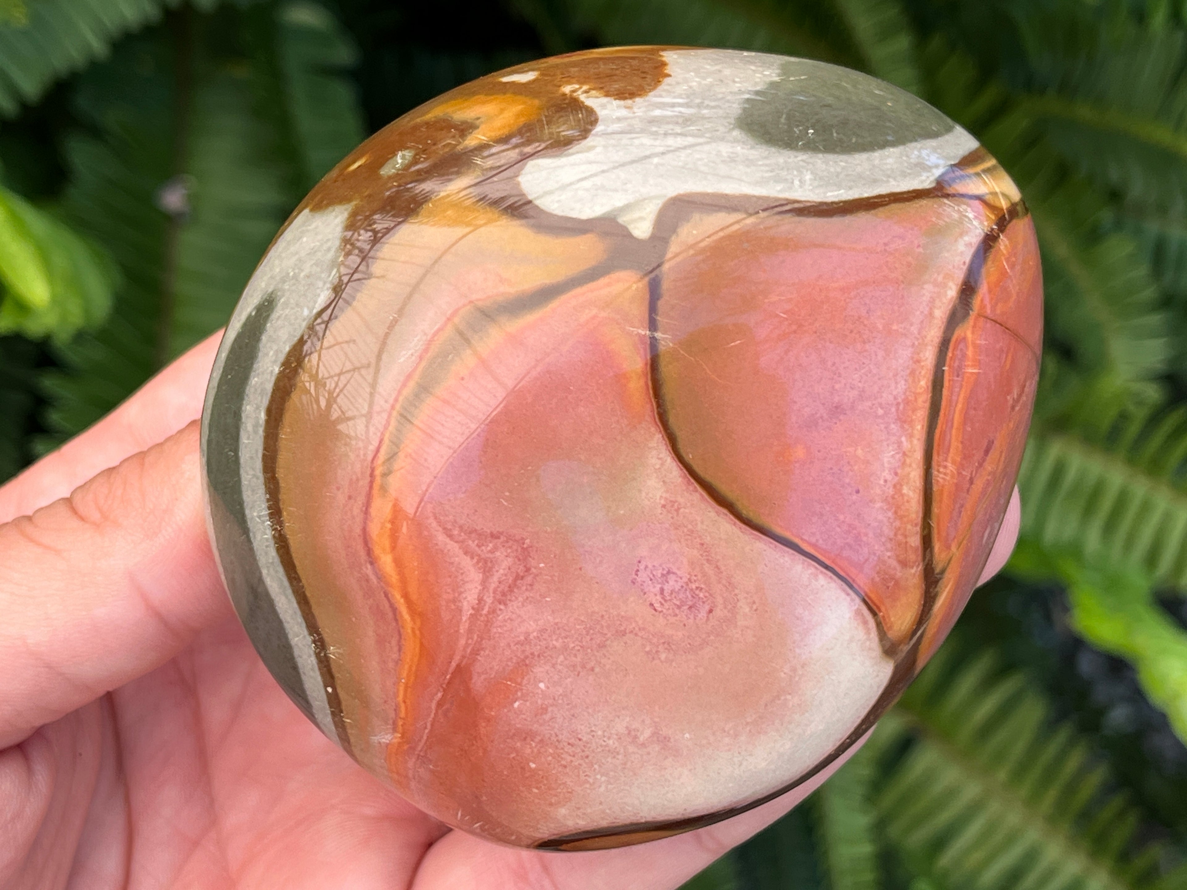 Polished On One Side Polychrome Jasper Nodule x 1 From NW Coast, Madagascar