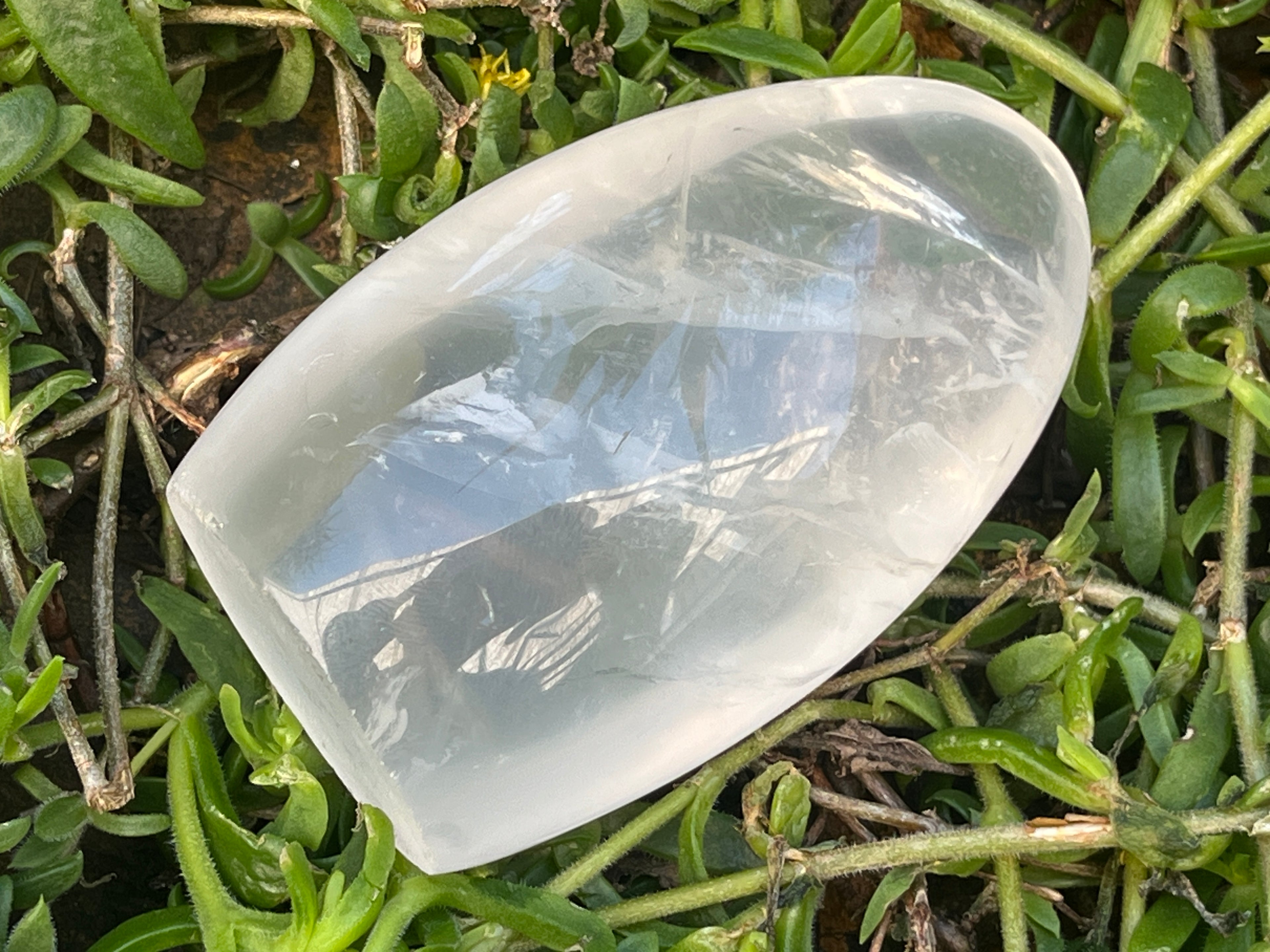 Polished Girasol Pearl Standing Free Form x 1 From Ambatondrazaka, Madagascar