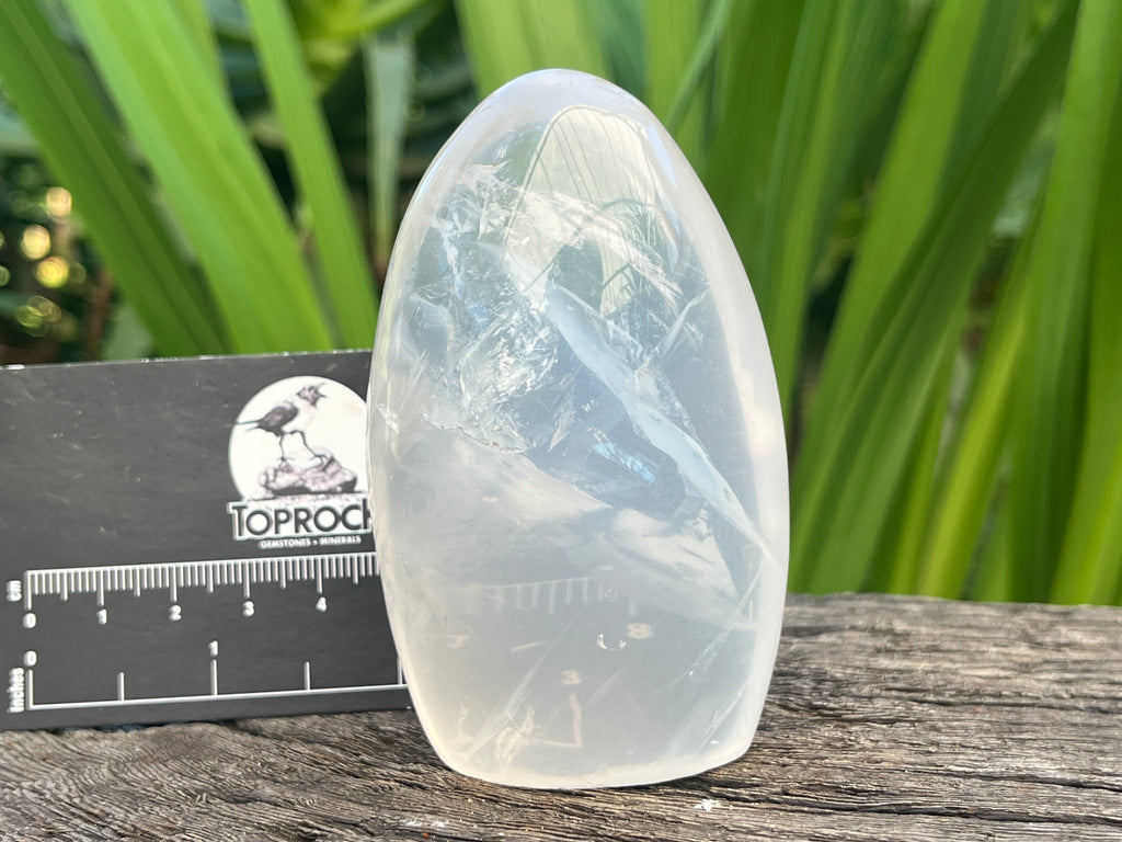 Polished Girasol Pearl Standing Free Form x 1 From Ambatondrazaka, Madagascar