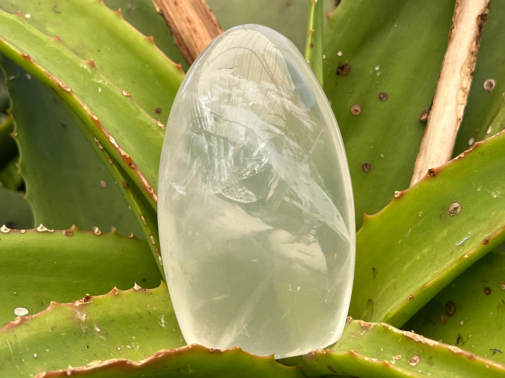 Polished Girasol Pearl Standing Free Form x 1 From Ambatondrazaka, Madagascar