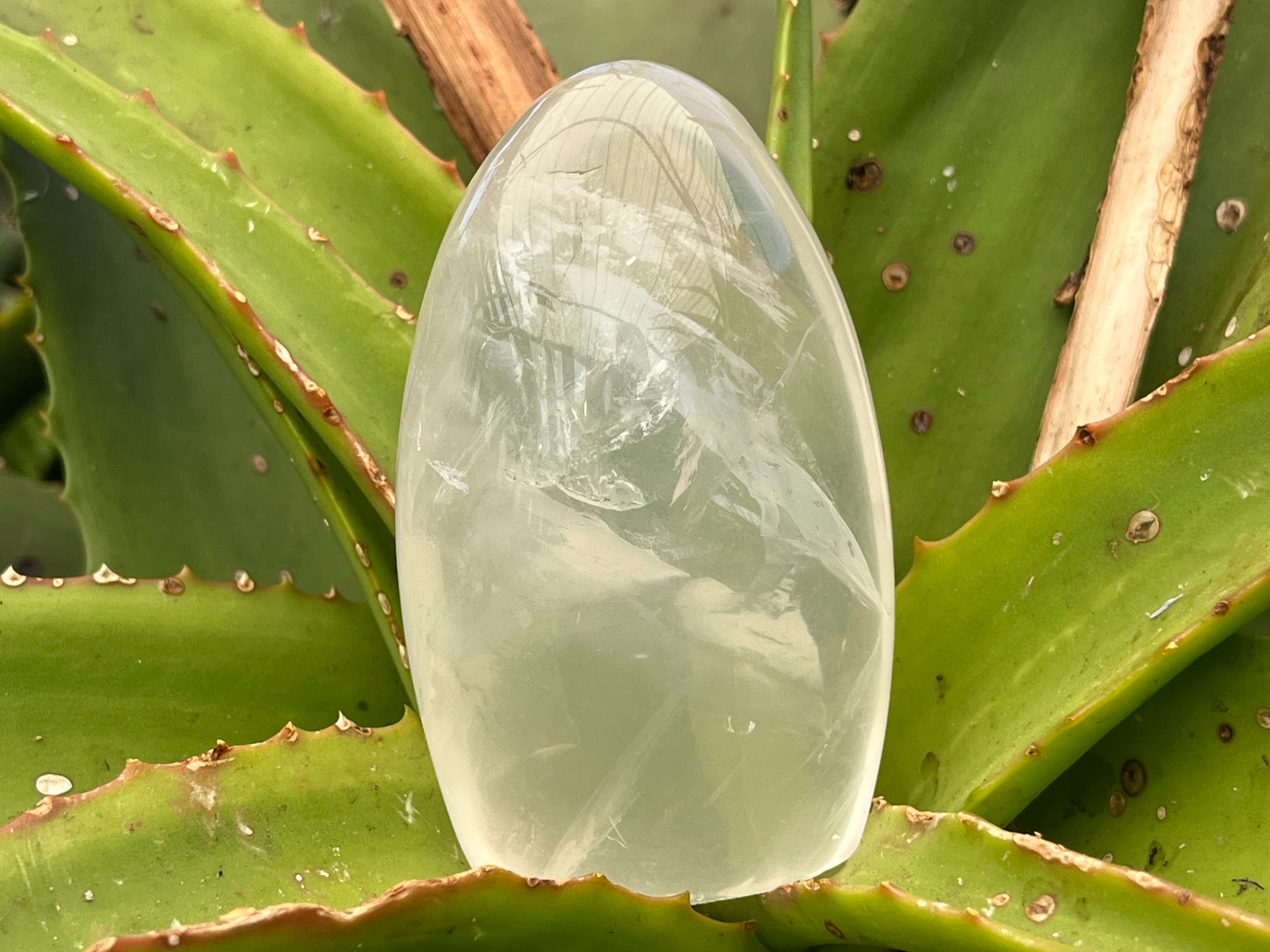 Polished Girasol Pearl Standing Free Form x 1 From Ambatondrazaka, Madagascar