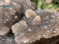 Natural Crystalline Botryoidal Clear Hemimorphite with Malachite on Iron Stone Matrix x 1 From Mindingi Mine, Congo