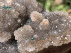 Natural Crystalline Botryoidal Clear Hemimorphite with Malachite on Iron Stone Matrix x 1 From Mindingi Mine, Congo