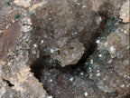 Natural Crystalline Botryoidal Clear Hemimorphite with Malachite on Iron Stone Matrix x 1 From Mindingi Mine, Congo