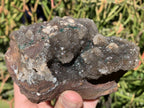 Natural Crystalline Botryoidal Clear Hemimorphite with Malachite on Iron Stone Matrix x 1 From Mindingi Mine, Congo