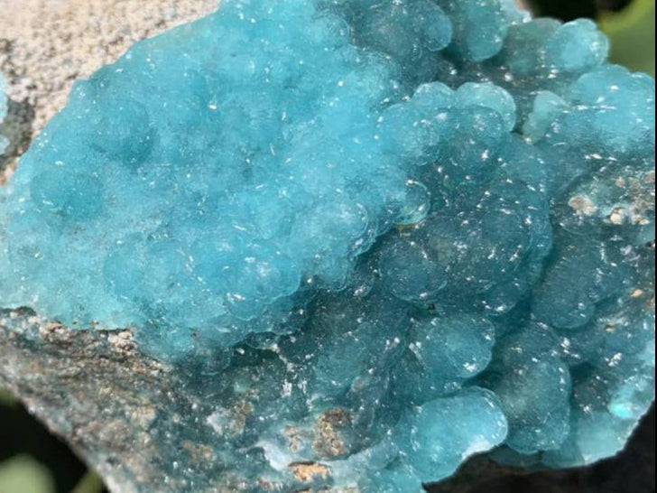 Natural Rare Blue Botroiydal Hemimorphite on Dolomite x 1 From Lupoto Mine, Congo