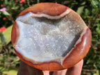 Polished Red Carnelian Crystalline Geode Bowl x 1 From Madagascar