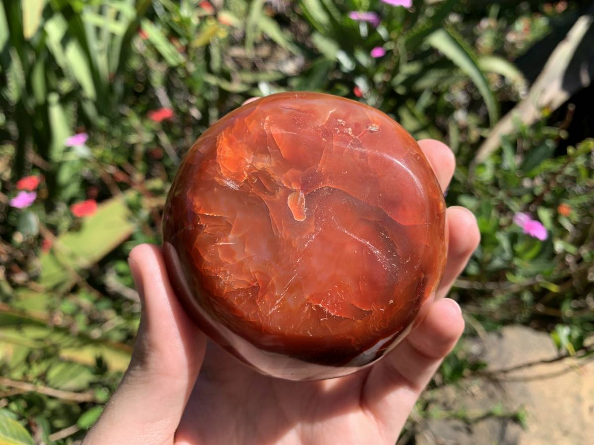 Polished Red Carnelian Crystalline Geode Bowl x 1 From Madagascar