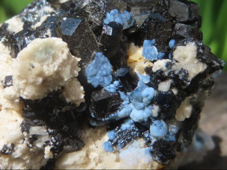 Natural Schorl Black Tourmaline and Beryl Infused Hyalite Opal Specimen x 1 From Erongo, Namibia