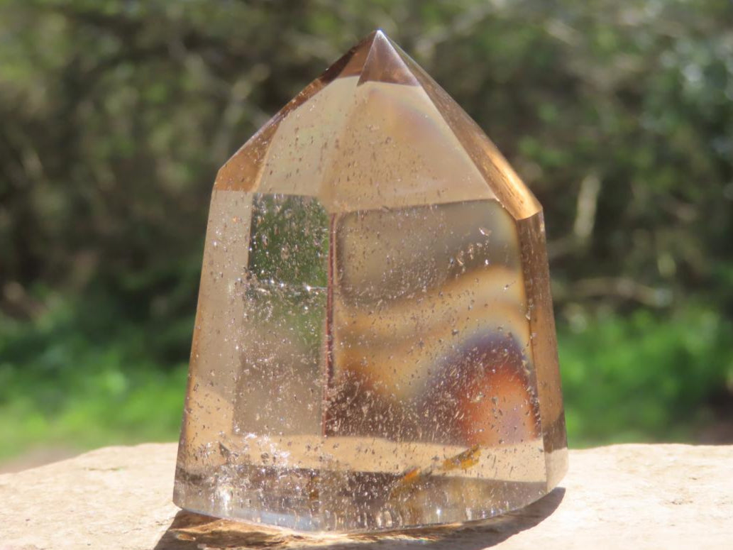Polished Champagne Citrine Phantom Quartz Crystal x 1 From Madagascar