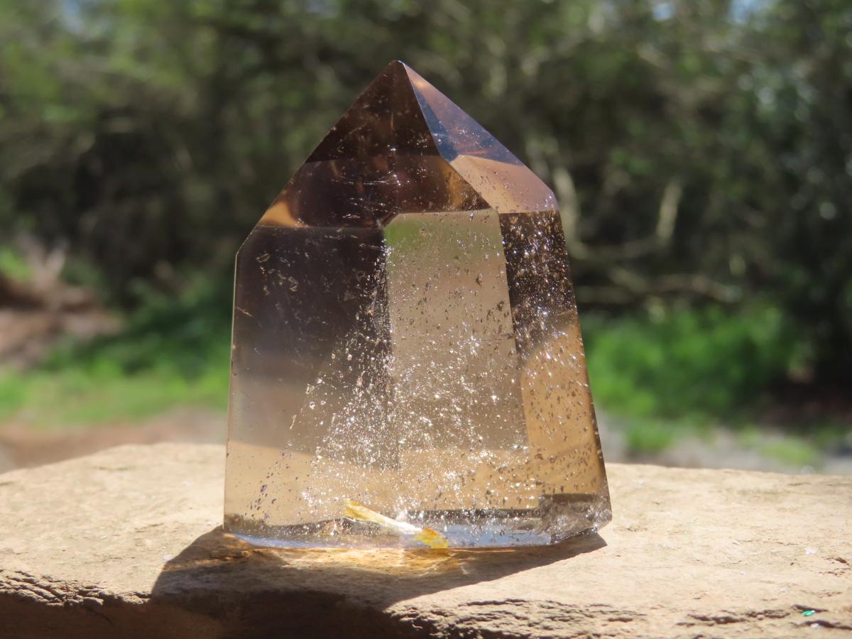Polished Champagne Citrine Phantom Quartz Crystal x 1 From Madagascar