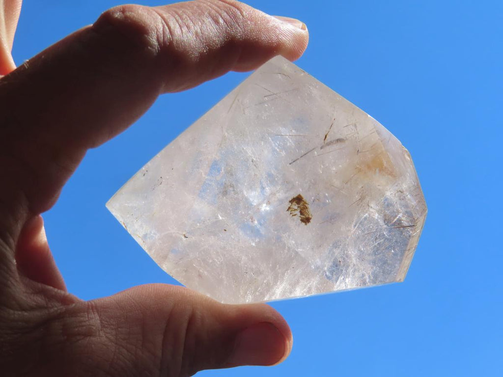 Polished Rare Golden Rutile Quartz Crystal x 1 From Madagascar