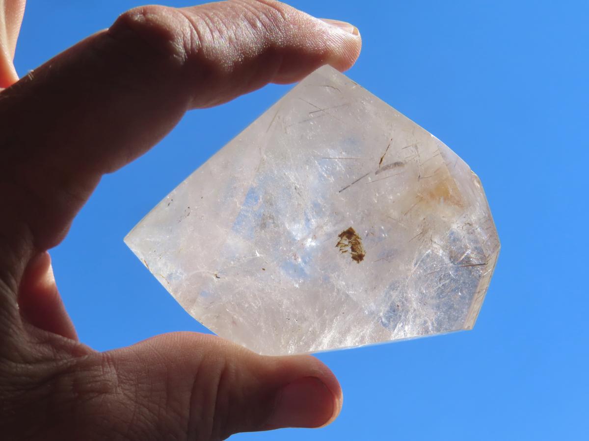 Polished Rare Golden Rutile Quartz Crystal x 1 From Madagascar