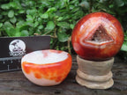 Polished Carnelian Bowl and Sphere - A Single Set -  x 1 From Madagascar