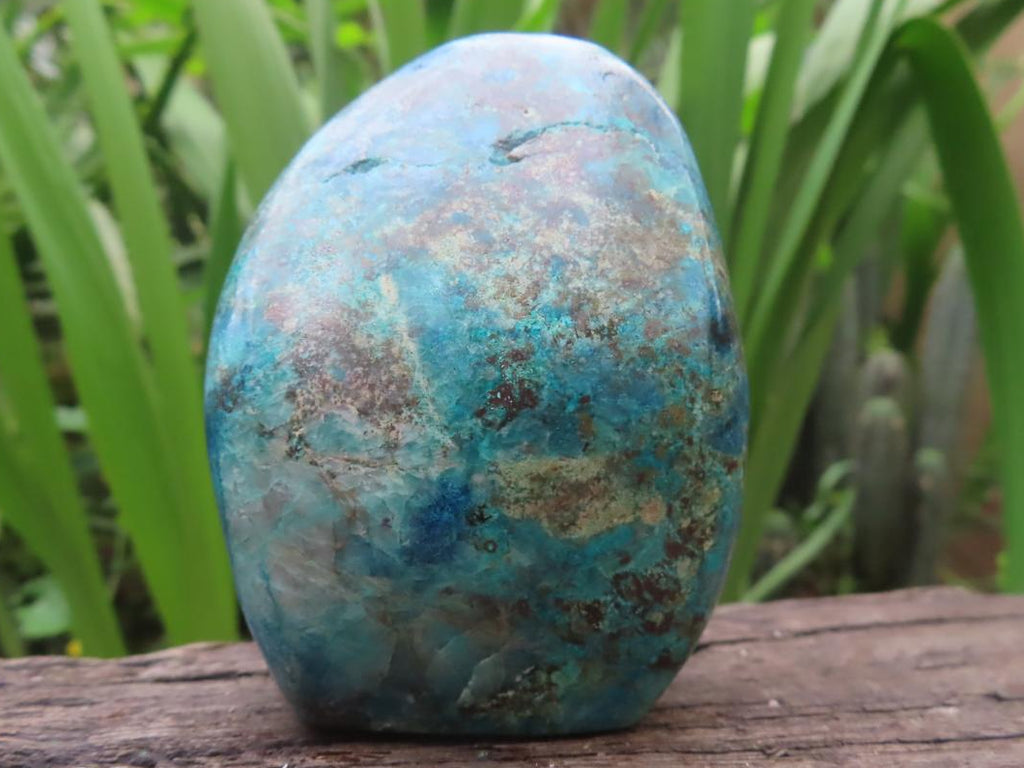 Polished Shattuckite with Chrysocolla Standing Free Form x 1 From Kaokoveld, Namibia