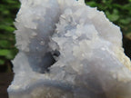 Natural Blue Lace Agate Geode with Fluorescent Dog Tooth Calcite Specimen x 1 From Nsanje, Malawi