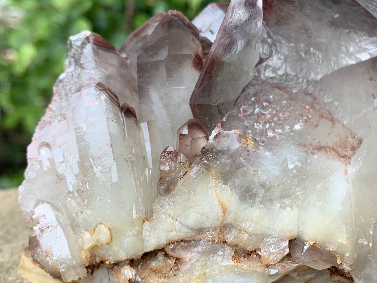 Natural XL Red Phantom Hematoid Quartz Crystal Cluster x 1 From Karoi, Zimbabwe