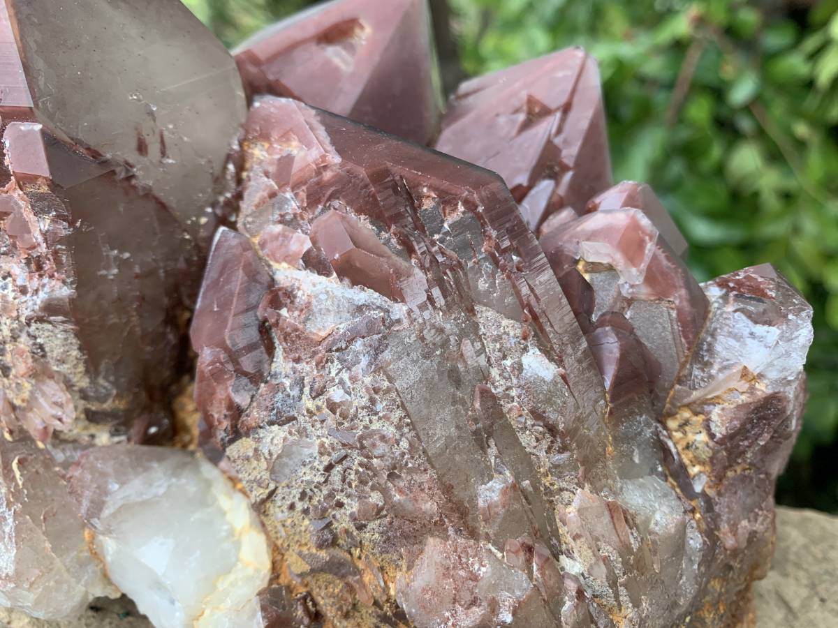 Natural XL Red Phantom Hematoid Quartz Crystal Cluster x 1 From Karoi, Zimbabwe