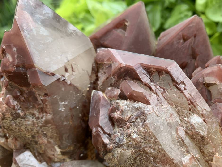 Natural XL Red Phantom Hematoid Quartz Crystal Cluster x 1 From Karoi, Zimbabwe