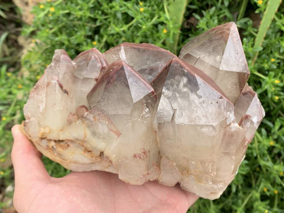 Natural XL Red Phantom Hematoid Quartz Crystal Cluster x 1 From Karoi, Zimbabwe