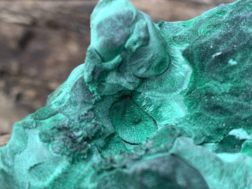 Natural Rare Silky Velvet Malachite Specimen x 1 From Kasompe, Congo