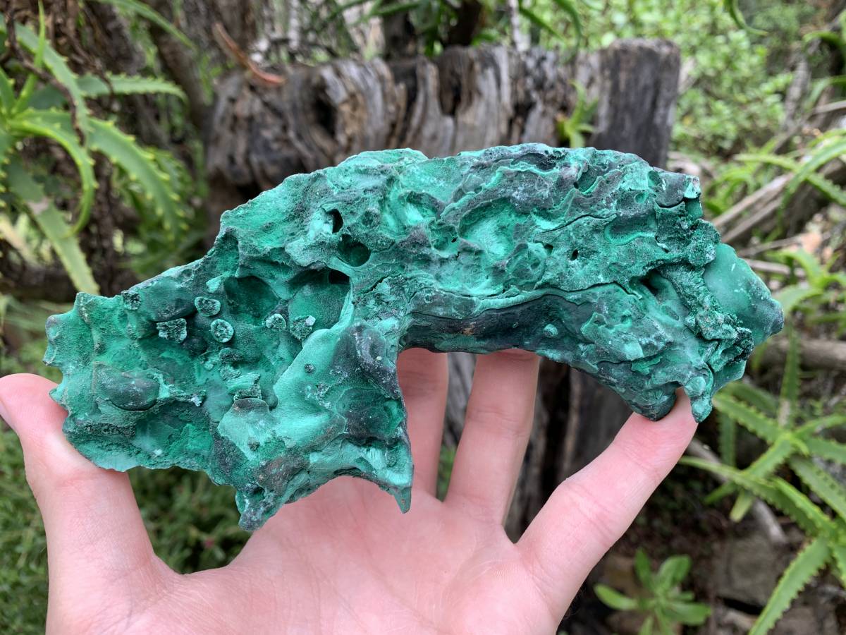 Natural Rare Silky Velvet Malachite Specimen x 1 From Kasompe, Congo