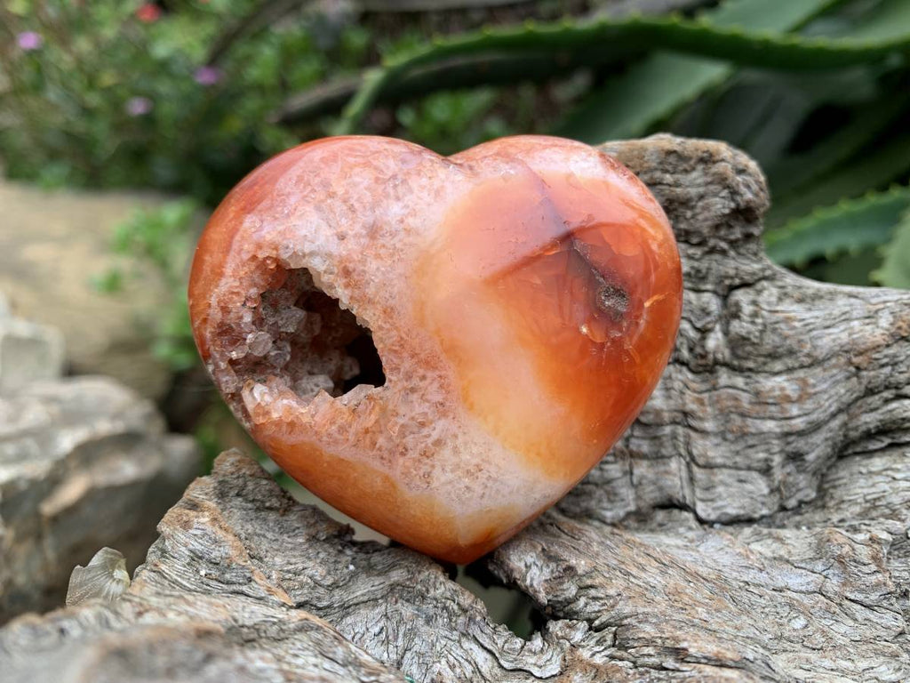 Polished Carnelian Gemstone Heart x 1 From Madagascar