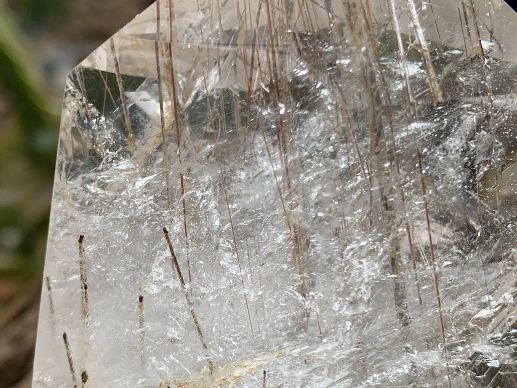 Rare Golden and Copper Rutile Polished Quartz Crystal x 1 From Madagascar